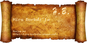 Hirs Borbála névjegykártya