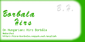 borbala hirs business card